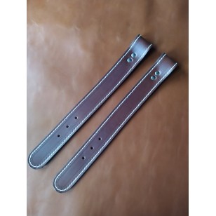 Hymer - Leather Drop Down Bed Straps - Dark Brown - Pair